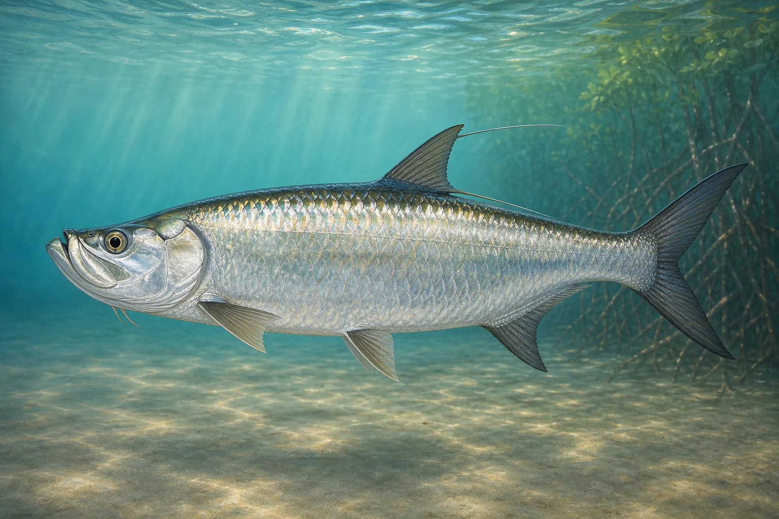 Illustration originale de la collection Fishdle de Tarpon de l'Atlantique