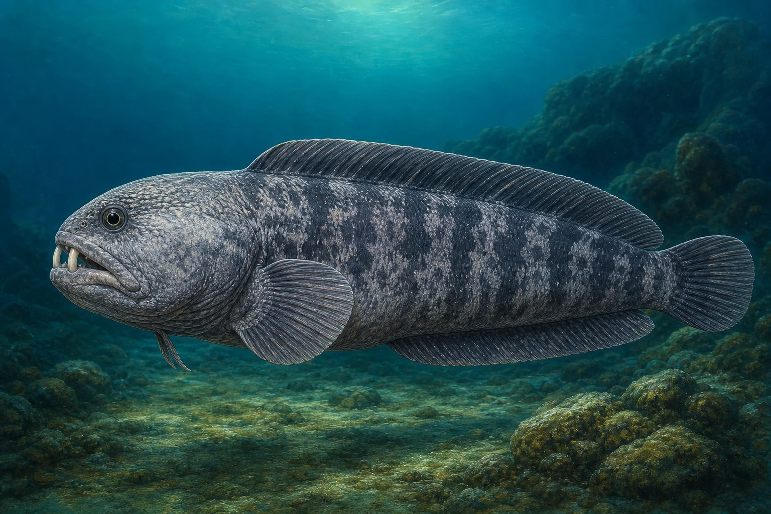 Atlantic wolffish کا اصل Fishdle مجموعہ جاتی آرٹ