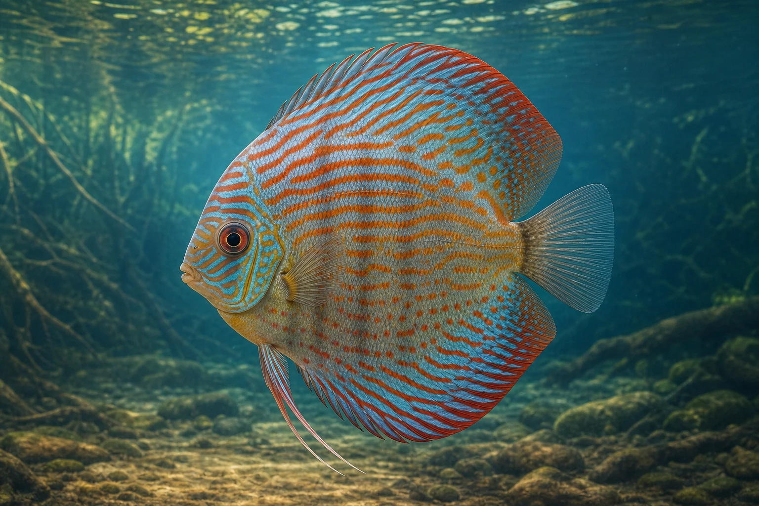 Original Fishdle collection art of Discus