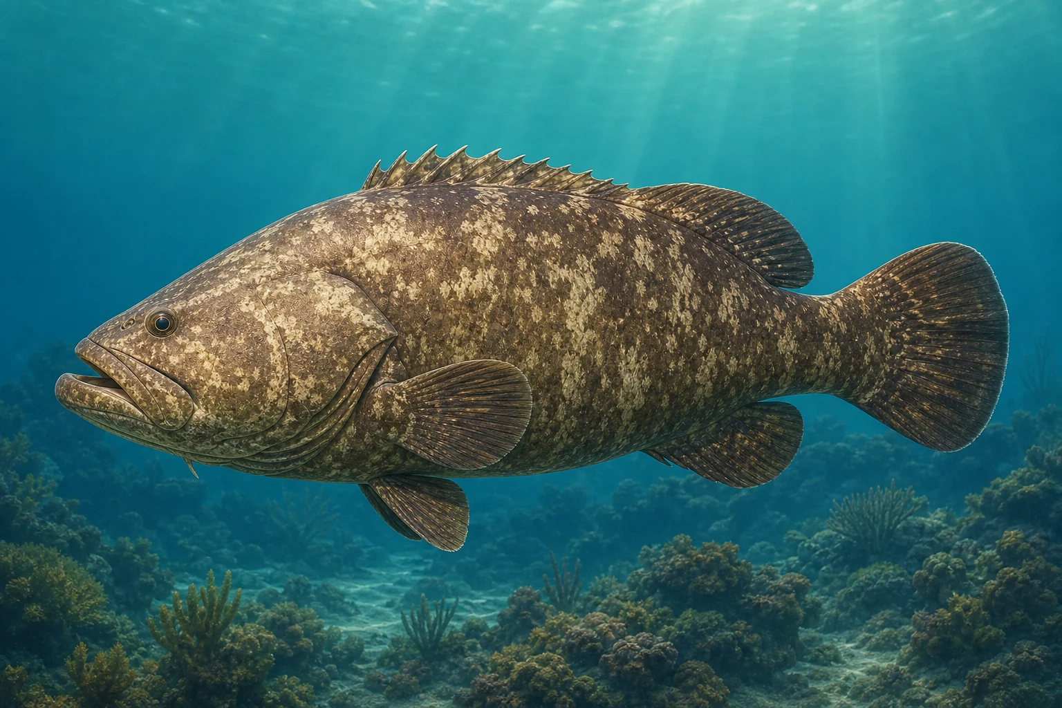 Atlantic goliath grouper کا اصل Fishdle مجموعہ جاتی آرٹ