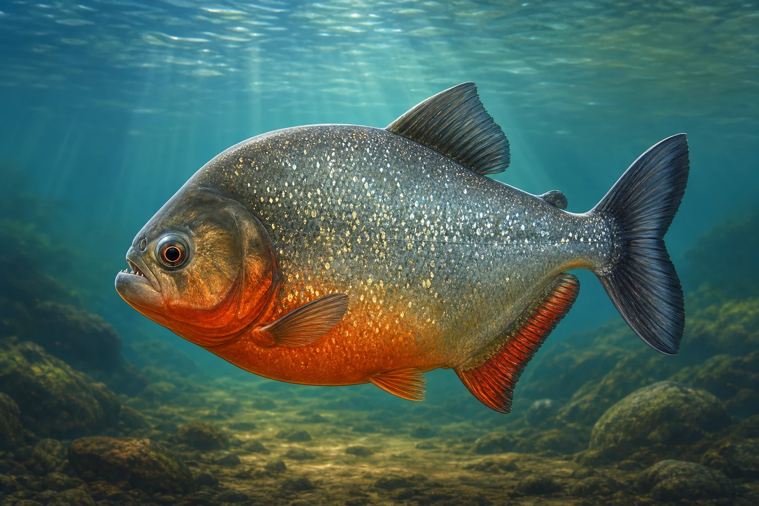 Red-bellied piranha की मूल Fishdle संग्रह कला