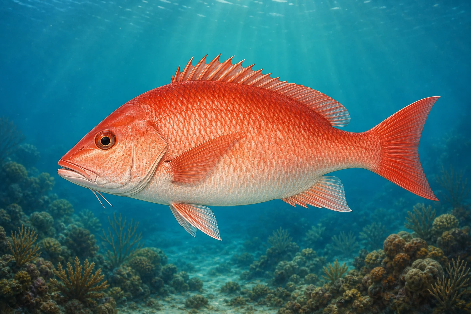 Original Fishdle collection art of Red snapper