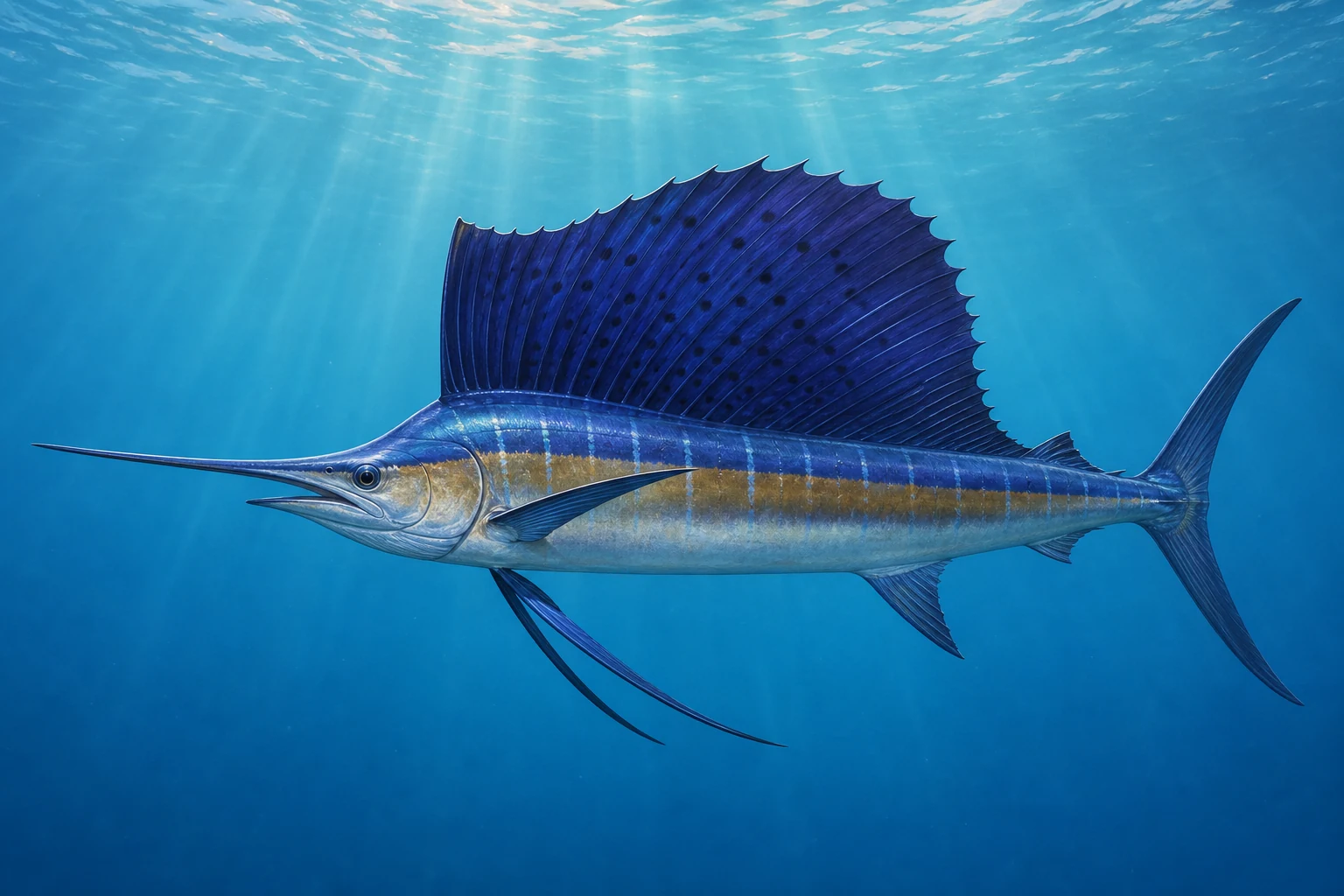 Original Fishdle collection art of Indo-Pacific sailfish