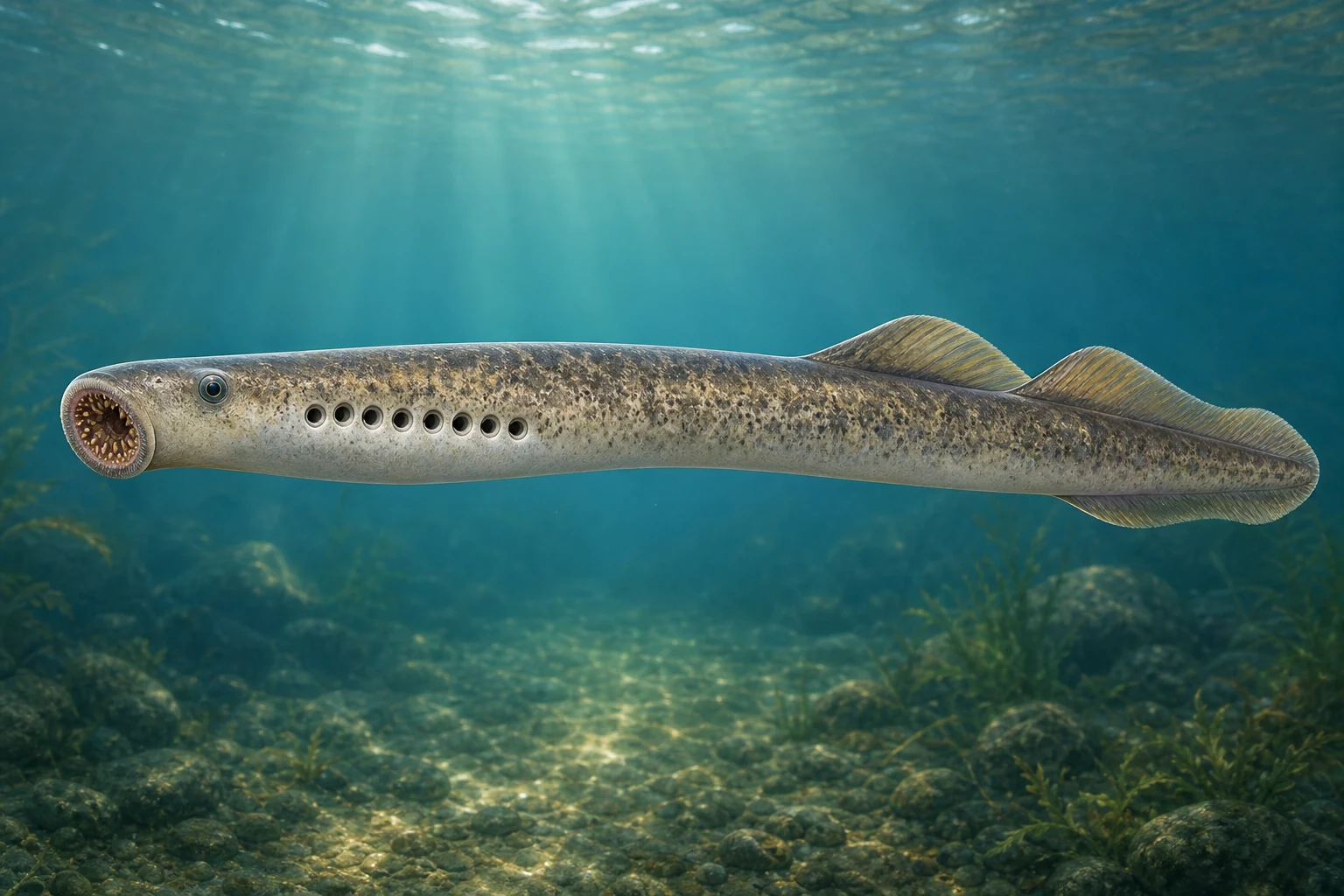 Illustration originale de la collection Fishdle de Lamproie marine