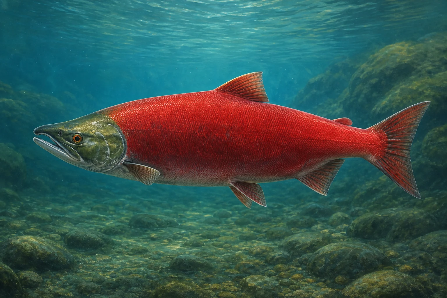 رسم مجموعة Fishdle الأصلي لـسلمون أحمر